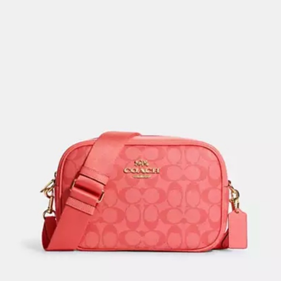 Coach Jamie Camera Bag in Pink Lemonade Blocked Signature Canvas (NWT) - Picture 11 of 13